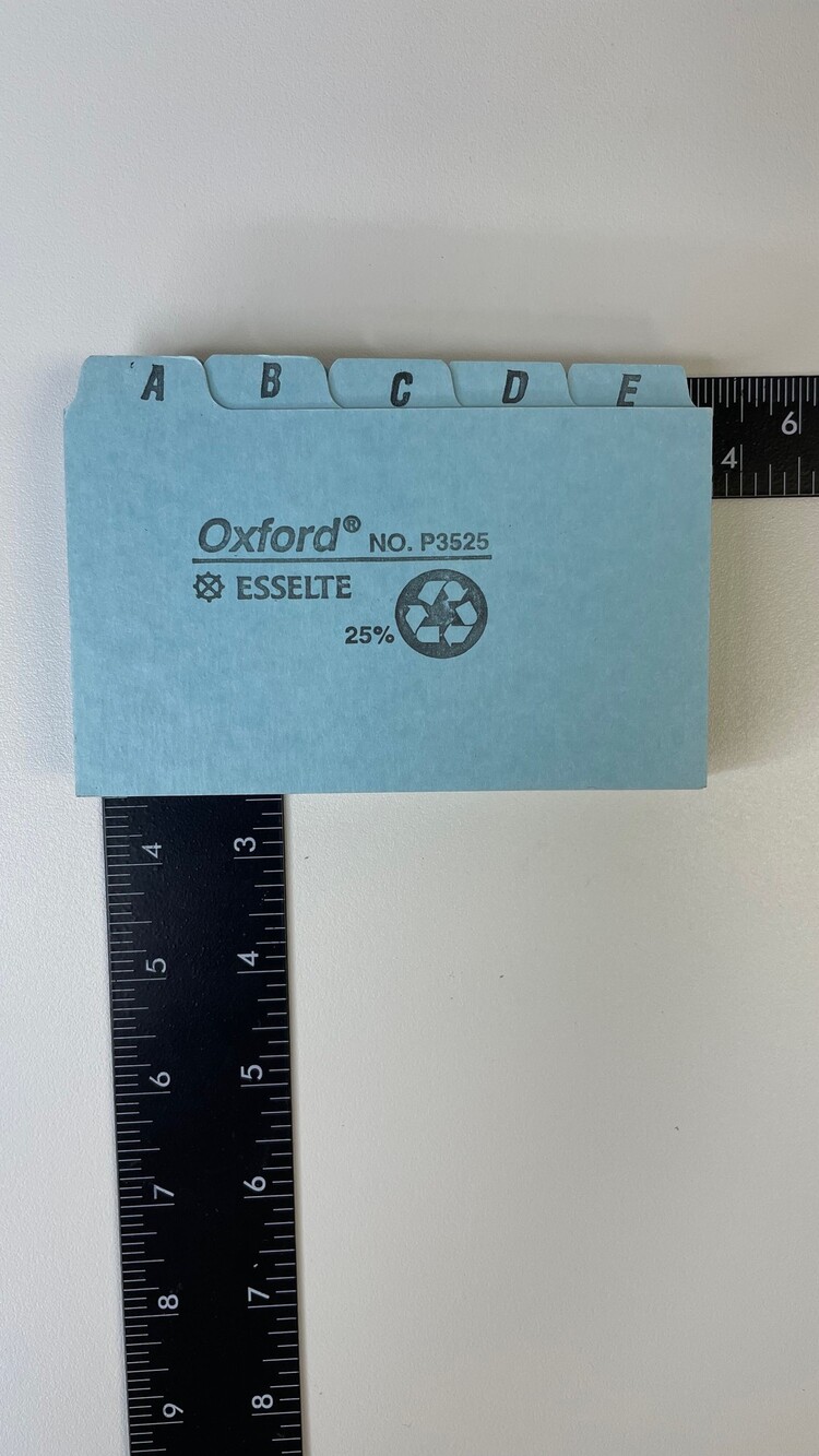 Oxford P3525 Blue Recycled Index Card Dividers Alphabetical Tabs Set